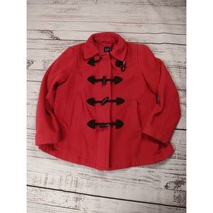Gap Pea Coat Jacket Women’s Small Red Zipper & Buckle Closure Pocket Maternity